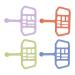 4pcs Football Grid Kids Silicone Baby Teether Chew Toy Easy Grip for Infant Baby Gift
