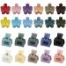SuPoo 22pcs Mini Claw Clips Small Hair Clips for Girls Hair Clips for Thin Hair 1.1 Cute Flower Hair Clips Mini Hair Claw Clips Square Claw Clips for Thick Short Hair Flower Clips for Hair Tiny Small Claw Clips Morandi