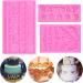 Arcemain 3 Pcs DIY Baroque Style Cake Border Curlicues Silicone Mold - Pink | Vintage Fondant Mold for Cake Decoration, Baking, Polymer Clay, Resin - Buy Online on SooperMarket.com