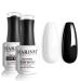 RARJSM 15ML Black White Gel Nail Polish Kit White Black Nail Polish Soak Off Led Lamp Cured Nail Art Vanish Starter Manicure Salon DIY at Home