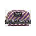 Pinch Provisions Candy Stripe Minimergency Kit Includes 17 Travel-Sized Cosmetic Essentials Convenient for Purses Emergency Beauty Accessories Gifts for Christmas & Birthday s Purple
