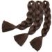 Jumbo Braiding Hair Extensions Colorful Synthetic Hair for DIY Crochet Box Braids Ombre 1Pc 24inch Dark Brown - Buy Online on SooperMarket.com