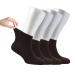 Cosyfeel Women Loose Diabetic Socks | 4-Pack Neuropathy Ankle Socks for Ladies | Super Soft Eco-Friendly Bamboo Material | Durable with Seamless Toe | Multicolour Patterns | 4 Seasons 4-7 DARK BROWN
