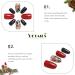 Vatocu Christmas False Nails Short Red Press on Nails - Snowflake Elk Snowman Design (24pcs) | Acrylic Stick on Nails for Women and Girls - Buy Online on SooperMarket.com