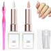 French Manicure Kit French Manicure Gel Polish Kit White Nail Polish French Tip French Manicure Gel Set with Nail Stamping Kit Soak Off UV/LED French Manicure Gift Set for Women Girl (Pink+Nude)