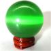 Ornament Natural Green Cat Eye Crystal Sphere Stone Ball 30-40mm 1pc Stone Collection - Buy Online on SooperMarket.com