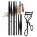 2Pcs Judy Doll Mascara Ksndurn Metal Mascara 3D Curling Eyelash Iron Mascara Eyelash Curler - Water Proof Smudge Proof Long Lasting (Brown)