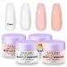 SSProAcryl Ultra-Smooth Acrylic Powder: 4x30g Clear White Nude Pink Acrylic Nail Powder Keratin Acrylic Powder Set Moderate Drying Professional Nail Powder Nail Extension Carving 3D Nail Art Salon 4 colors (transparent white nude pink)