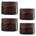 Tuakimce 4 pieces 20ml 30ml glass cream can empty empty cans clear tap empty bastard empty containable container glass container with lid and liner for lotion cream cosmetics 4 pieces-20ml/30ml amber wooden grain cover bottle