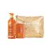 MAKARI Extreme Argan & Carrot Seed Oil Skin Toning 2 Piece Gift Set | Exfoliating Soap & Tone Boosting Body Lotion Ideal for All Skin Types Botanical Self Skin Care Kit with Free Makeup Bag