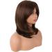MapofBeauty 18 Inch/45 cm Layered Bangs Straight Synthetic Fiber Shoulder Length Hair Daily Use Wig (Brown) - Buy Online on SooperMarket.com
