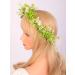 Wiwpar Boho Flower Wreath Headpiece for Maternity Birthday Bridal Green Leaf Bohemian Headpiece Halo Wreath Fairy Flower Christmas Headband for Women Girls (Style4)