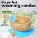 7 Star Bamboo Baby Weaning Set | Suction Bowl, Plate, Spoon & Fork | Non-Slip | Blue - Buy Online on SooperMarket.com