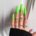 Brishow Artificial Nails Long False Nails Acrylic Press on Nails Full Cover 24pcs for Women and Girls (Light Green)