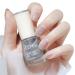 TBeautfave Silver Glitter Nail Polish Quick Dry Nail Polish Long Lasting Nail Varnish Pastel Nail Polish Non-Toxic Water Based Formula Breathable Nail Polish for Home DIY Nail Art ShinySilver