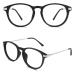 CN92 Classic nerd glasses round keyhole 40s 50s panto glasses vintage look clear lens B matte black