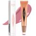 Go Ho Liquid Blush Beauty Wand Soft Cream Blush Makeup Liquid Face Blush Stick Contouring with Cushion Applicator Easy to Blend & Long Lasting & Smooth Natural Dewy Finish 02 Happy Rose Blush 02 # Happy Rose Blush Liquid