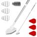 Keyohome Scrub Cleaning Brush with Telescopic Handle 180 Rotatable Tub Tile Scrubber Brush Detachable Shower Cleaner Brush 3 Kinds Brush Heads Stiff Bristle Scrub Sponge Microfibre Pad