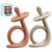 Baby Teething Toys Silicone Baby Teether Baby Chew Toys Freezer Safe BPA Free Soothe Babies Gums Teething (Sunrise/French Beige) Sunrise / French Beige