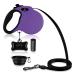 Philorn rolling linen for dogs 5m roll leash flexible with one-button blocking system non-slip handle without involvement reflective retractable dog leash for medium-sized large dogs up to 50kg L |5m |50kg purple