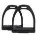 Doact stirrups for adolescents iron stirrups individual black rubber plastic for adults security for children iron horse medium dressage composite 13 (L)