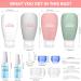 14 Pack Leak Proof Travel Bottles Set - 3oz Squeeze Bottles for Toiletries - Ideal for Shampoo, Body Wash, Lotion - Travel Size Accessories Kit for Hotel, Gym, Bathroom - Buy Online on SooperMarket.com