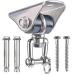 Super Silent, No Squeaking, Permanent Antirust 360 Swivel Swing Hanger, Heavy Duty Swing Hook with 4 Screws for Concrete Wooden Hanging Hardware for Porch Chair Hammock Gym SELEWARE silent swing swivel hook