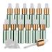 Tianzd 12 pieces 5 ml of empty chrome green drip bottle Pipette bottles with glass pipette 5ml glass bottle with a drip pipette with gold screw cap for perfume oils essential oils green 5 ml