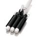 Alure Three Barrel Curling Iron Wand with LCD Temperature Display - 1 Inch Ceramic Tourmaline Triple Barrels, Dual Voltage Crimp (zBlack/White)