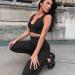 QINSEN Ribbed Seamless Crop Tank & High Waist Yoga Leggings Set - Large Black - Buy Online on SooperMarket.com