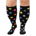 Zfsock compression stockings thick calves men: support stockings women Medical compression socks 20-30mmhg oversize men women travel socks for nurses flight sport 1 pair xxl point pattern