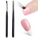 French Brush for Nails Oblique Head French Tip Nail Art Design Pen & Manicure Clean-Up Brushes UV Gel Acrylic Painting Drawing Pen Set Black Handle & Fine Hair  NB113 HJ-NB113