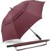 NINEMAX Large Golf Umbrella Windproof 54/62/68 Inch Extra Large, Automatic Open Double Canopy Vented Oversized Adult Umbrella for Rain and Wind Wine Red 62 Inch