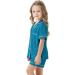 SWOMOG Unisex Kids Modal Pyjamas Set | Short Sleeve Button-Down PJs | 6-7 Years Turquoise - Buy Online on SooperMarket.com
