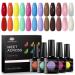 MEET ACROSS 12pcs Gel Nail Polish Set,Soak Off UV LED Lamp Gel Nail Polish Kit,Fashion Shimmer Nail Art Design Gifts for Women Manicure Salon 8 ml-0.28FL.OZ (Winter Series)