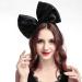 Minkissy Huge Bow Headband Candy Colored Hair Hoop Party Props Lovely Large Bowknot Hairband Party Props for Woman Girl(Black)