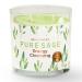 Magnificent 101 aromatherapy candles made of pure sage - 14 ounces - 56 hours of burning time |Very natural and organic soy wax glass candle for energy cleaning cleaning manifestation.14 oz glass