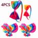 Rainbow Loop Hair Straps - 4 Pack Colorful Satin Hair Bands for Women & Girls | Large Rainbow Hair Ropes - Buy Online on SooperMarket.com