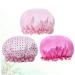 FRCOLOR Hair Bonnet 3pcs Women's Shower Cap Set | Double Layer Bath Visor for Curly Hair | Waterproof & Elastic Bathing Caps - Buy Online on SooperMarket.com