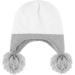 Toddler Winter Hat with Double Pom Pom Earflaps | Fleece Lined Beanie for Baby Boys and Girls | 6-12 Months, Grey - Buy Online on SooperMarket.com
