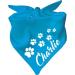 Dog triangular scarf (color: atoll blue) (size 2 (68 cm)) name of the dog 68 x 20 atoll blue