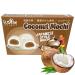 Fusion Select Mochi Daifuku Snacks - Traditional Japanese Rice Cakes with Filling - Flavored Asian Sweet Desserts for Family - Chewy and Soft Texture - 30g Each, 6 Pieces per Pack (Coconut)