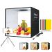 Photo Light Box 16x16 for Product Photography Quick Install Professional Photo Boxes with Lights Three Color Dimmable Photo Booth Studio with 12 Color Background