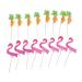 Warmhm 40pcs Cake Picks Baby Shower Cake Toppers Dessert Toppers Cupcake Party Picks Wedding Cupcake Toppers Food Party Picks Birthday Cake Decoration Bamboo 3d Plug in Dessert Table