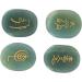 Rune Stones Reiki Oval Witch Set 4Pcs Stones Crafts Hobbies (Green) - Buy Online on SooperMarket.com