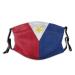 Flag of The Philippines Pattern Digital Print Cotton Washable Nose Wired Face Cover Filter Pocket Wide Cover with Filter