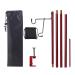 HIKEMAN Folding Lantern Stand Pole Portable Lamp Stand Hook Collapasible Light Stand Holder for Camping Fishing Picnic BBQ Outdoor Activities (Red)
