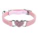 Jagowa Rhinestone Heart Cat Collar with Safety Belt Adjustable Flocking Colored Diamond Design with Bell - Pet Supplies for Small Cats and Dogs (Pink)