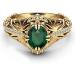 14k Gold Filled Emerald Diamond Ring for Women - Anniversary Engagement Wedding Gemstone Ring (Size 10) - Buy Online on SooperMarket.com