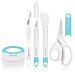 REALIKE Craft Weeding Tools for Vinyl Cardstock Crafting Basic Set Scraper/Spatula/Scissors/Tweezers Tool Kit for Cricut/Silhouette/Siser HTV/Oracal Vinyl Blue 5 Tools